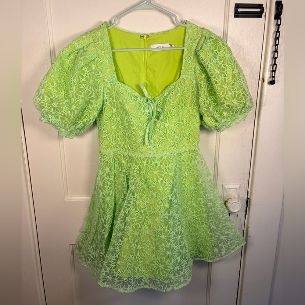 Greylin Green Flowy Lace Dress SIZE S
